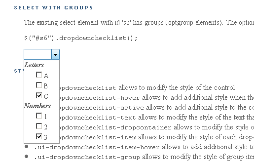 Groups in dropdown-check-list plugin